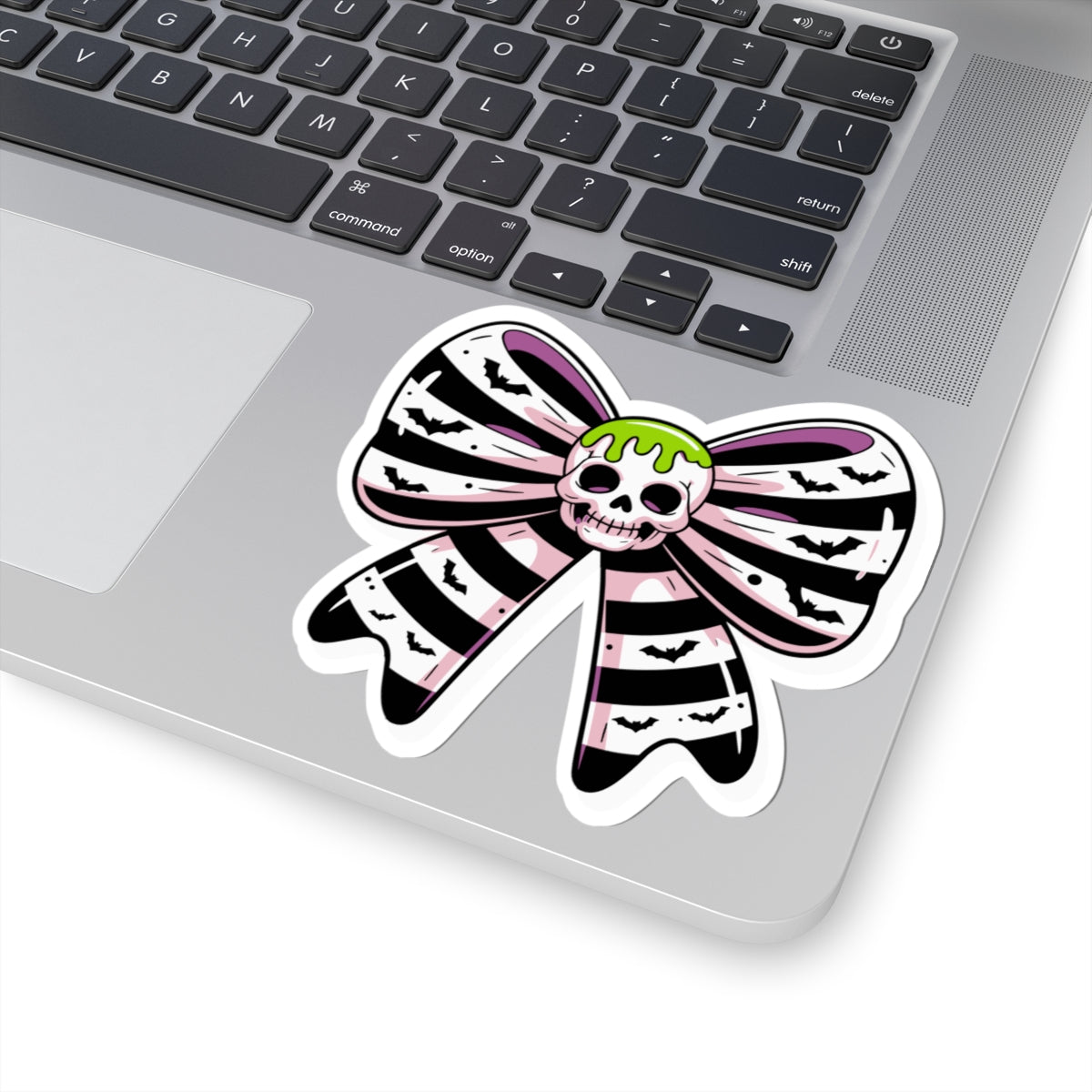 Gothic Skull Bow Kiss-Cut Stickers | Cute Planner Decals | Halloween Decor | Party Favors | Edgy Gifts | Laptop Adhesives