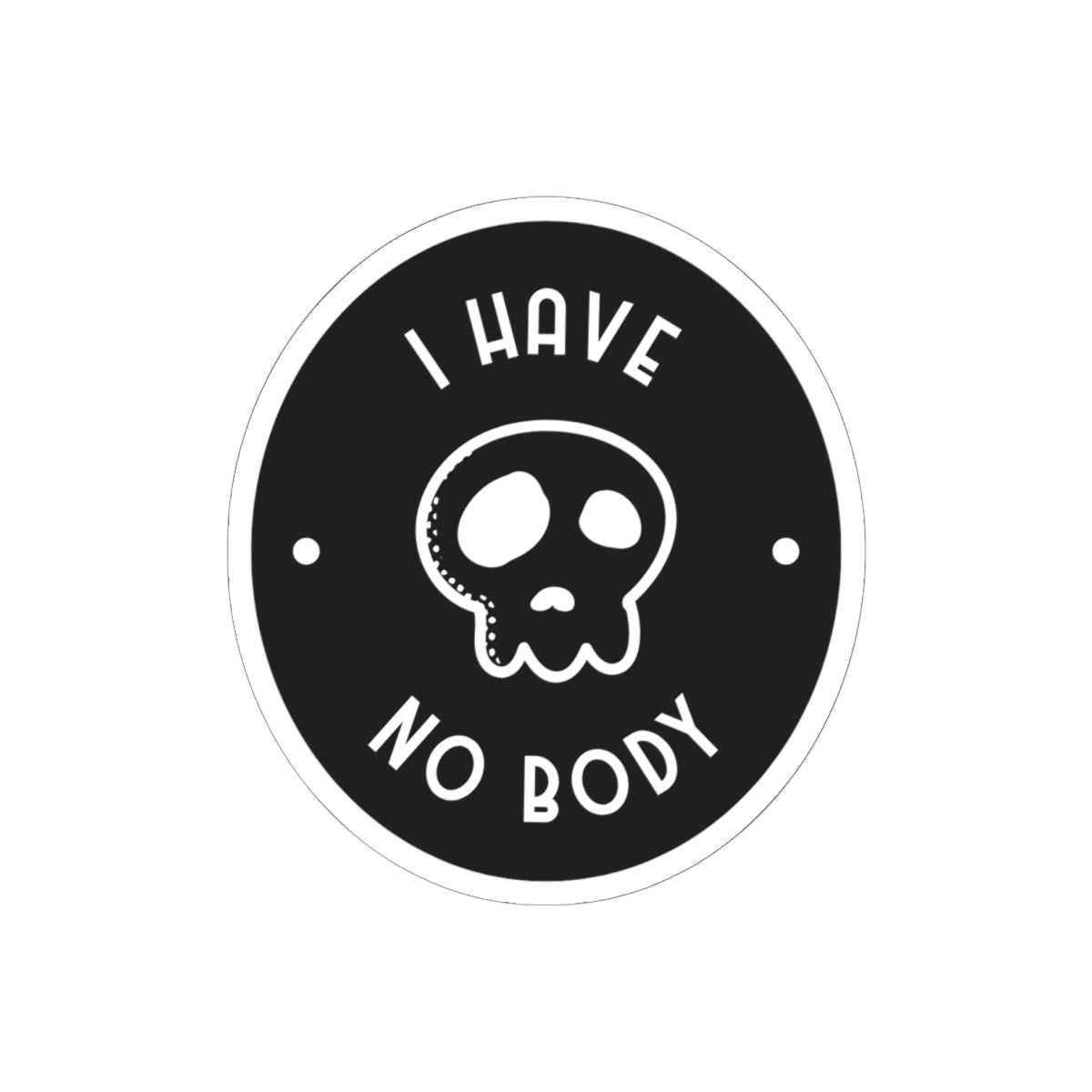 I Have No Body Halloween Sticker – Cute Spooky Skull Vinyl Decal, Funny Skeleton Sticker for Laptops, Journals & Water Bottles