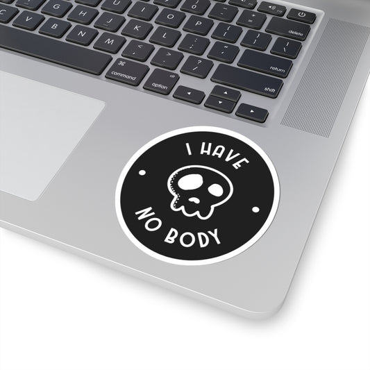 I Have No Body Halloween Sticker – Cute Spooky Skull Vinyl Decal, Funny Skeleton Sticker for Laptops, Journals & Water Bottles