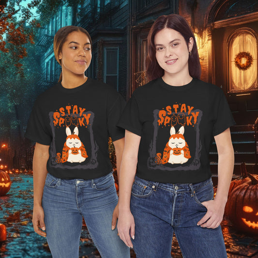 Stay Spooky Bunny Halloween T-Shirt – Cute Pumpkin Graphic Tee, Unisex Casual Fall Shirt